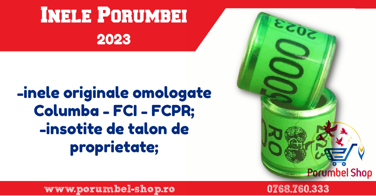 Inele Porumbei 2023 | FCI - Columba - FCPR - cu talon | » Porumbel-Shop.ro